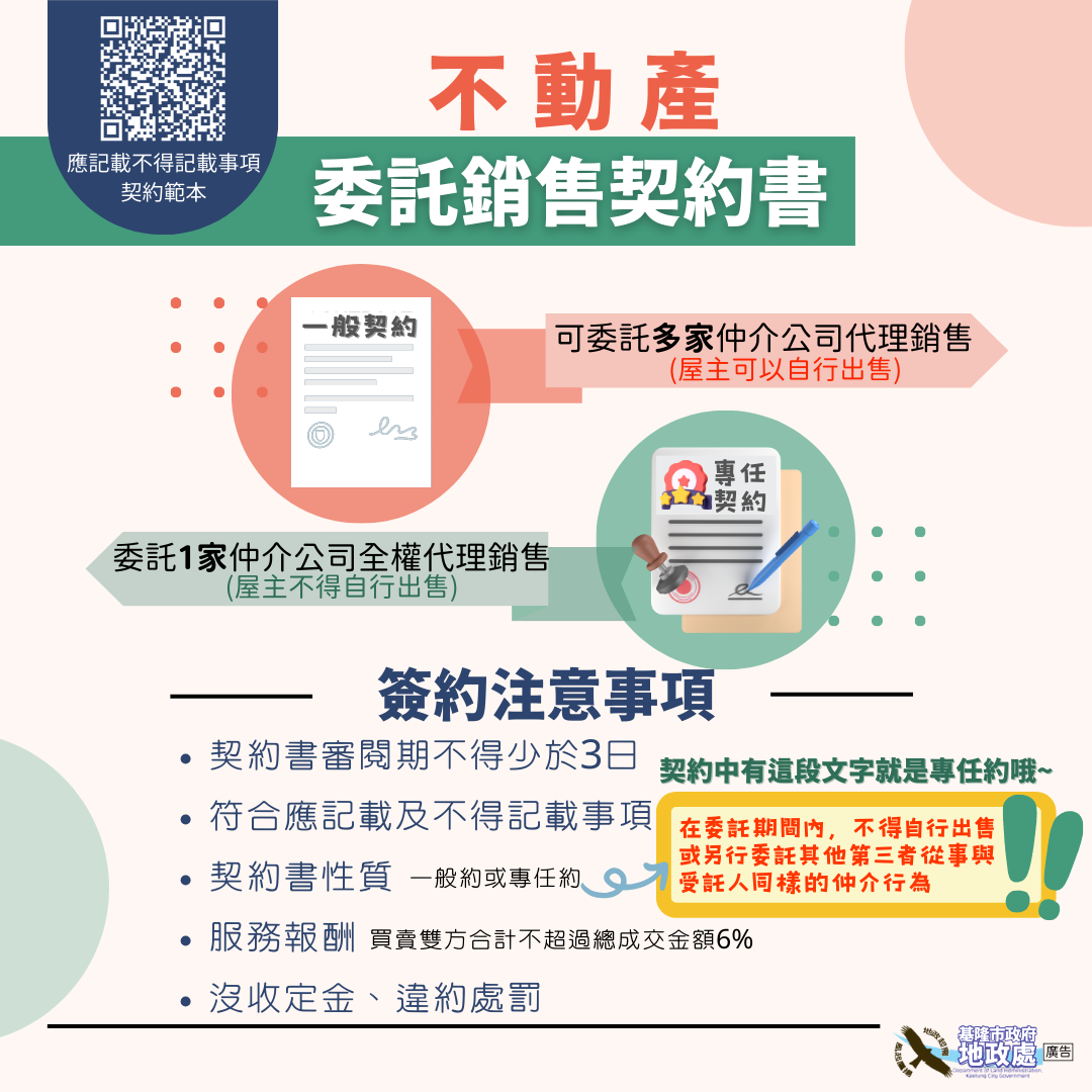 「不動產委託銷售契約書」宣導圖卡
